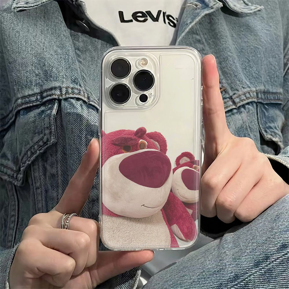 ✅Ốp Điện Thoại Mềm Chống Sốc Hình Gấu Dâu Tây Cho Iphone 14Pro Plus 1213 Max 1178 6In 4RIB