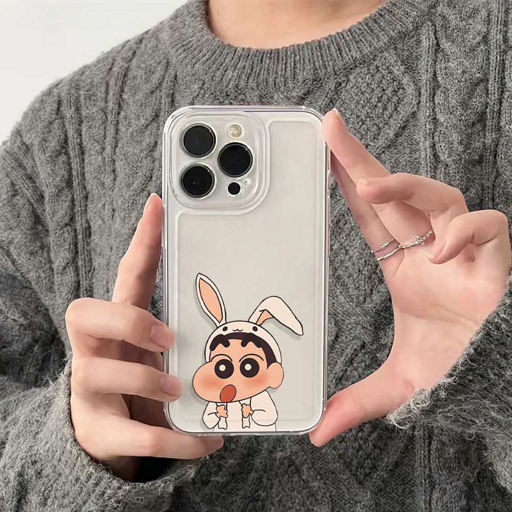 ✅Ốp Điện Thoại Dẻo Họa Tiết Hoạt Hình Cậu Bé Bút Chì Dễ Thương Chống Sốc Cho Iphone126In Soft 13 max 11 plus78 RIQ3 14pro