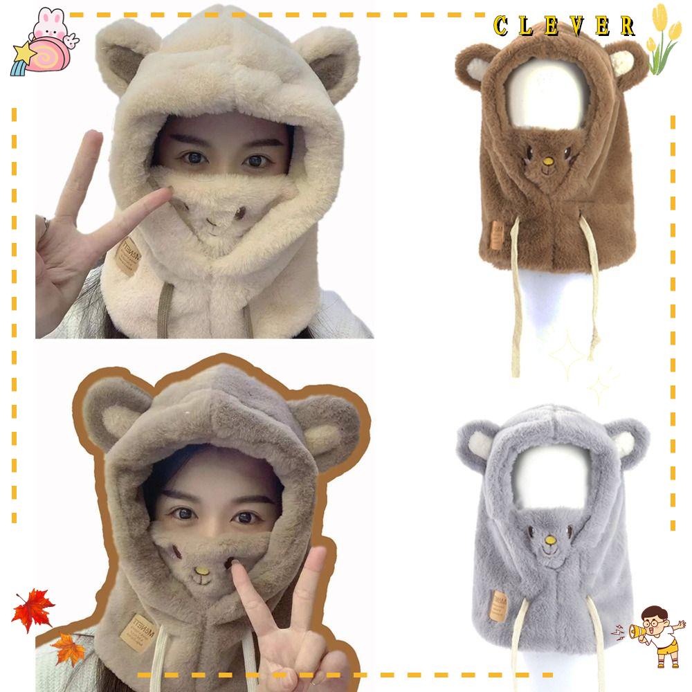 Mũ Len Che Tai Giữ Ấm Hình Gấu Thời Trang Mùa Đông