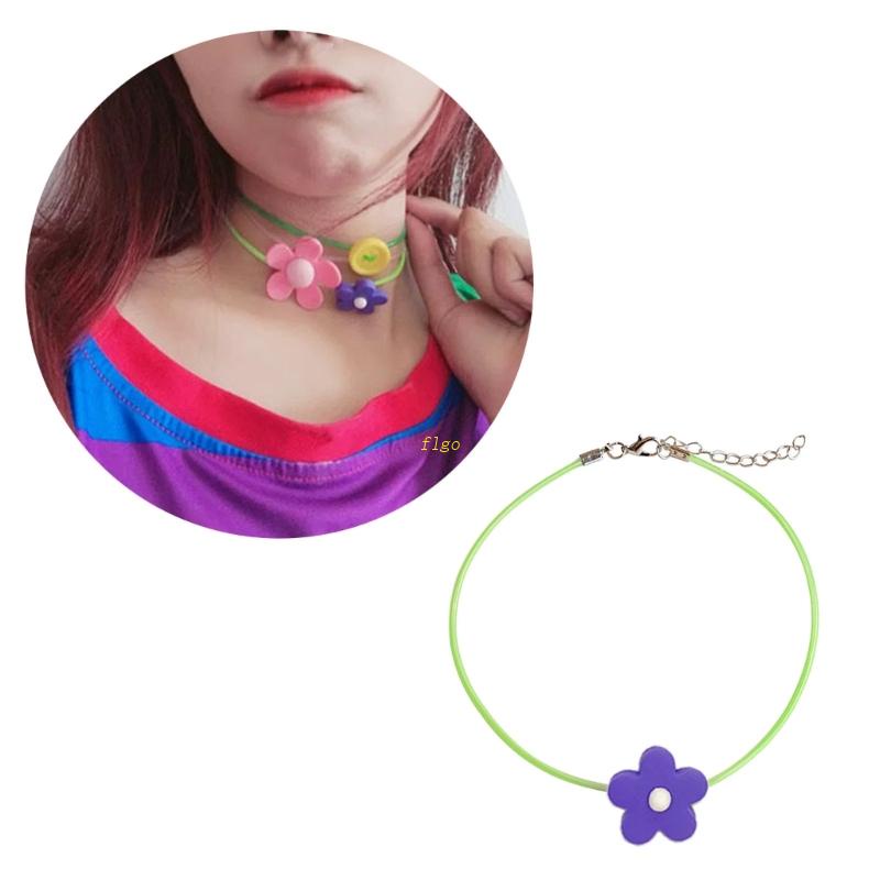 Vòng Cổ Choker Mặt Hoa Acrylic Thời Trang Cho Nữ