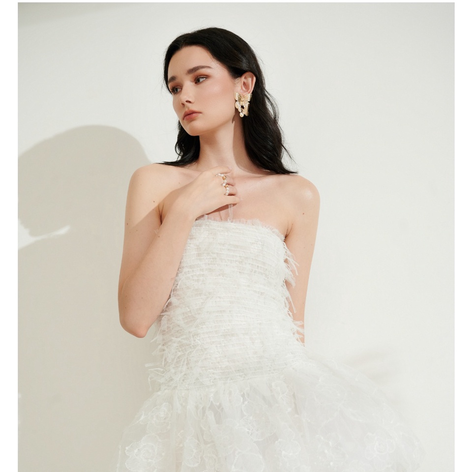 15.10 - 17.10 || VOUCHER ĐẾN 200K |  Đầm ngắn - FLOWER DRESS - JIN2D01 cúp ngực chân váy xòe xinh xắn thời thượng