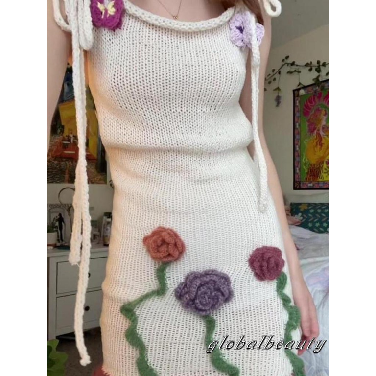 Đầm Dệt Kim Hai Dây Không Tay Họa Tiết Hoa Thời Trang Mùa Hè Cho Nữ