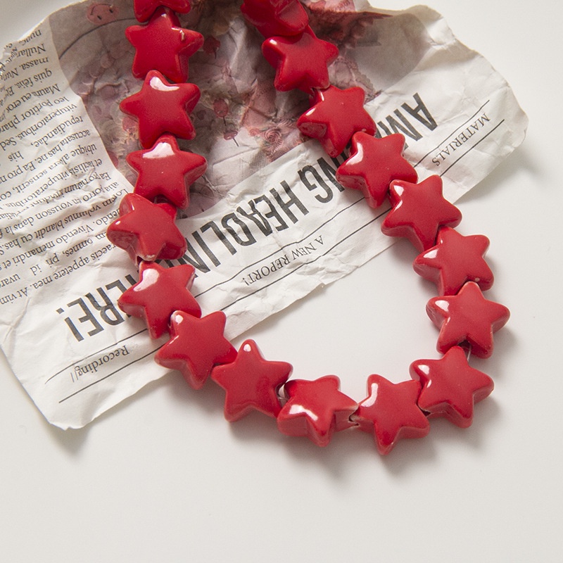 Hạt Sứ Hình Ngôi Sao 14mm Tự Làm Trang Sức