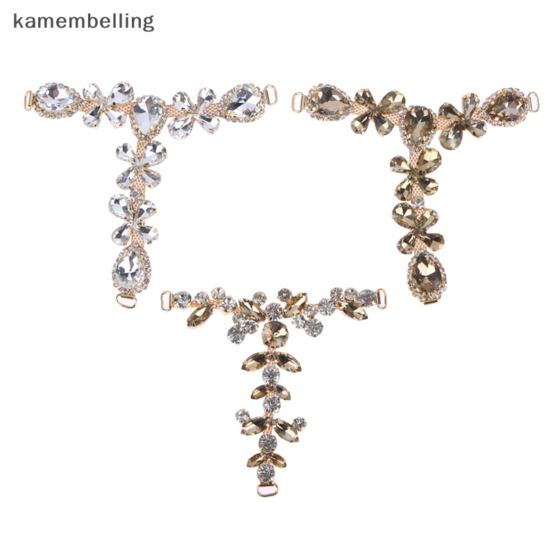 Kamembelling 1 Phụ Kiện Khóa Giày Bikini Đính Đá Kim Cương Giả Màu Vàng / Bạc DIY