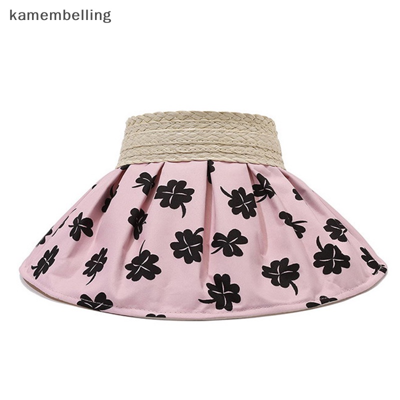 Kamembelling Mũ Đi Biển Hở Chóp Có Thể Điều Chỉnh Vành Hình Cỏ Bốn Lá Hợp Thời Trang Mùa Hè Cho Nữ