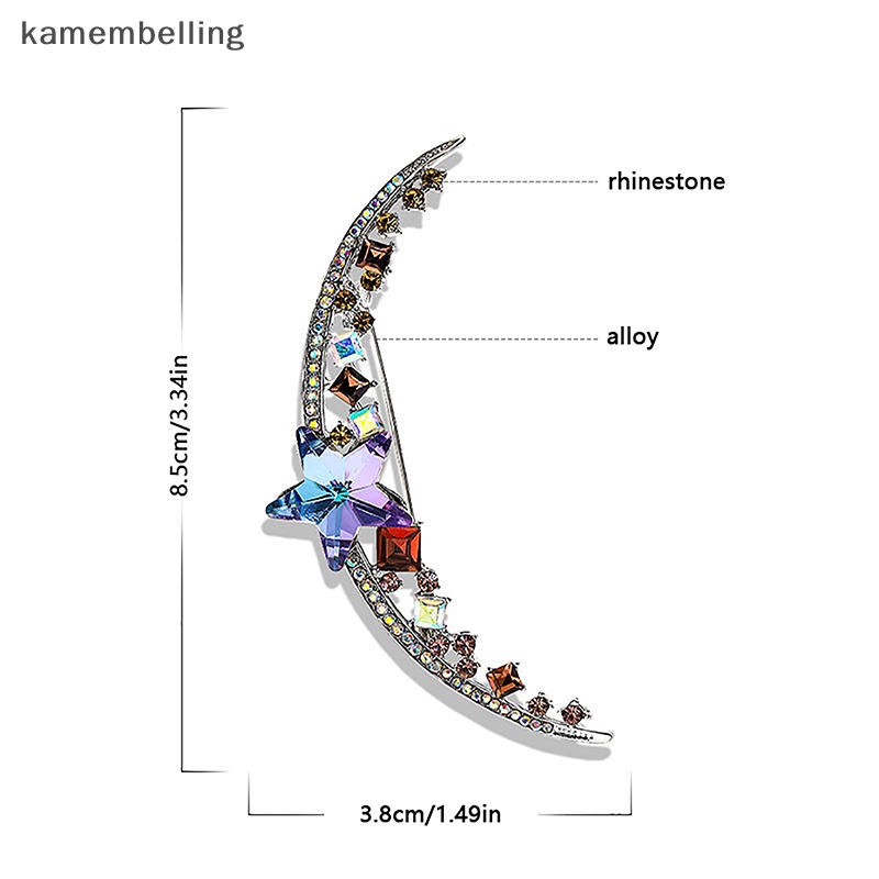 Trâm Cài Áo Hình Mặt Trăng Đính Đá Thanh Lịch Cho Nữ