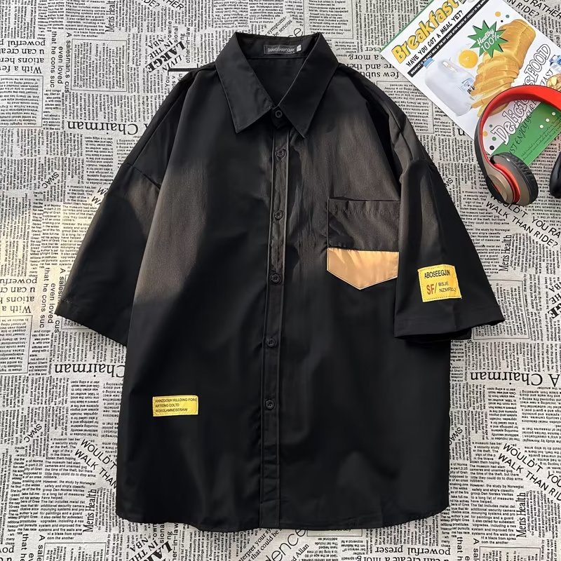Áo Sơ Mi Tay Ngắn Phong Cách Hong Kong Thời Trang Mùa Hè Cho Nam