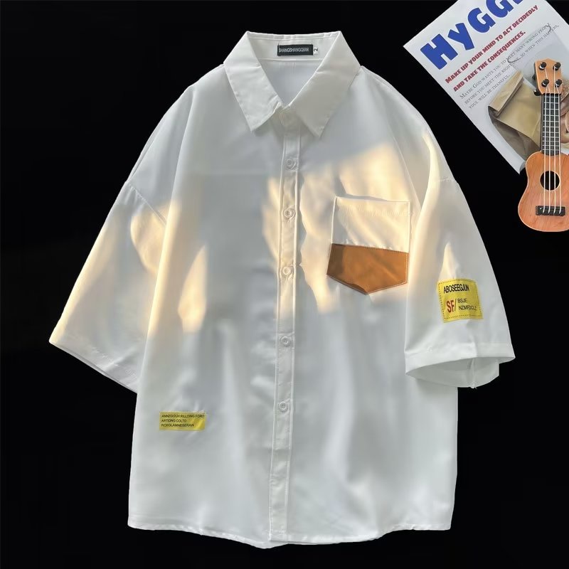 Áo Sơ Mi Tay Ngắn Phong Cách Hong Kong Thời Trang Mùa Hè Cho Nam