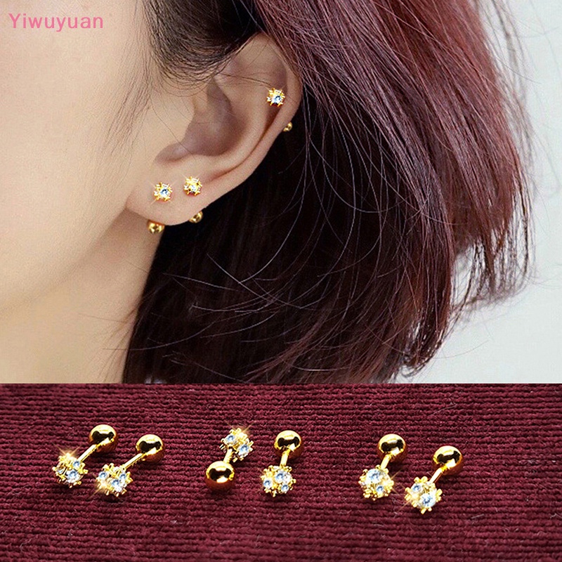 1 Đôi Bông Tai Xoắn Ốc Đính Đá Zircon Mới