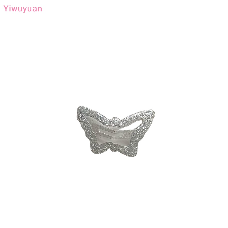 Bộ 2 Kẹp Tóc Kim Loại Hình Bướm Màu Bạc Mới