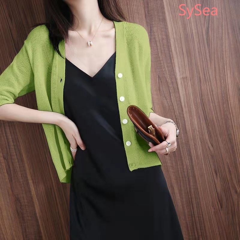Áo Khoác Cardigan Dệt Kim Dáng Rộng Cổ Chữ V Phong Cách Retro Cho Nữ