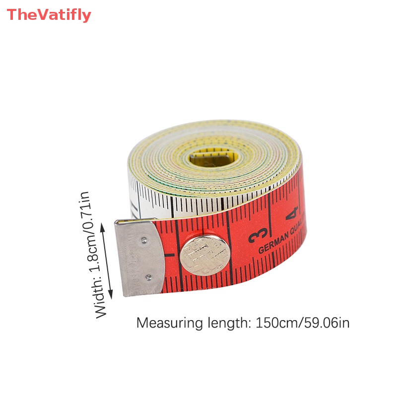 [Thevalifly] Cuộn Thước Dây Mềm Chất Lượng Cao Dài 1.5m Có Thước Dây Khóa Cho Thợ May