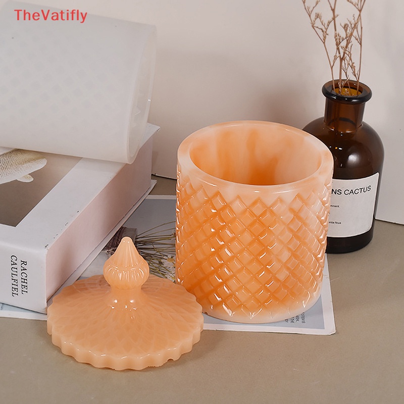 Khuôn Silicone Làm Lọ Nhựa Resin Phong Cách Vintage Có Nắp Đậy DIY
