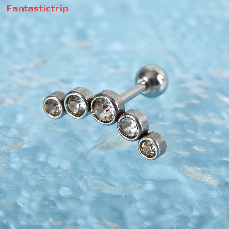 [Fantastictrip] Bông Tai Pha Lê Bằng Thép Không Gỉ Thời Trang Mới Cho Nữ