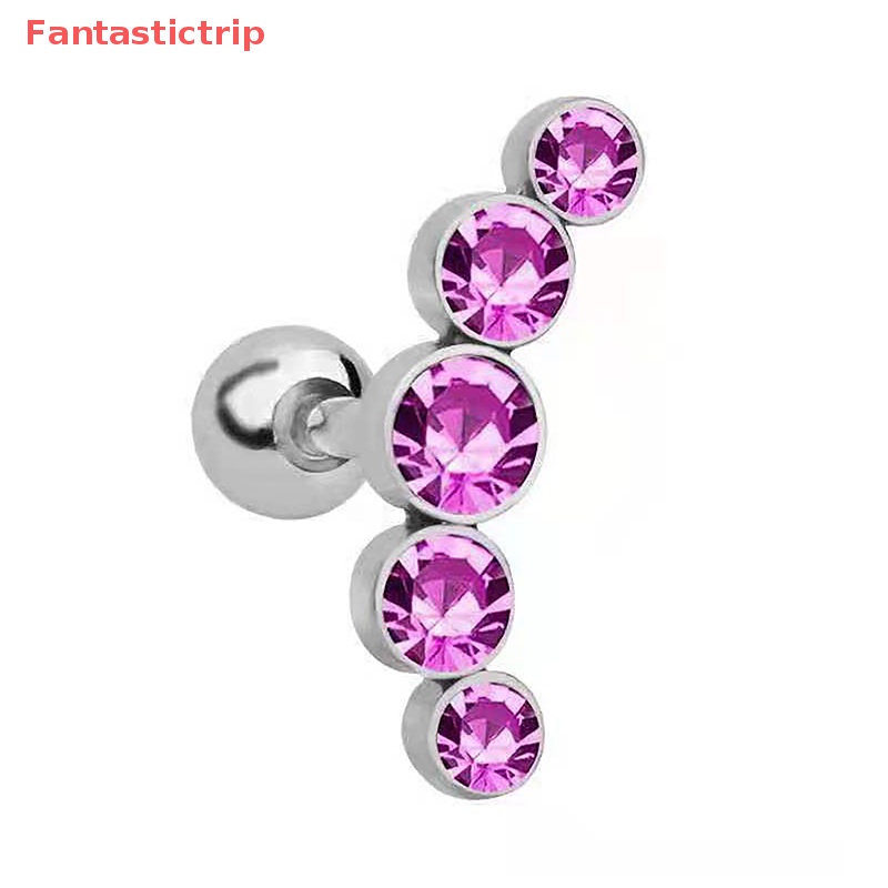 [Fantastictrip] Bông Tai Pha Lê Bằng Thép Không Gỉ Thời Trang Mới Cho Nữ