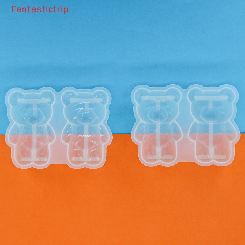 Khuôn Silicon Làm Mặt Dây Chuyền / Móc Khóa Hình Gấu Pha Lê Nhỏ Xinh Mới