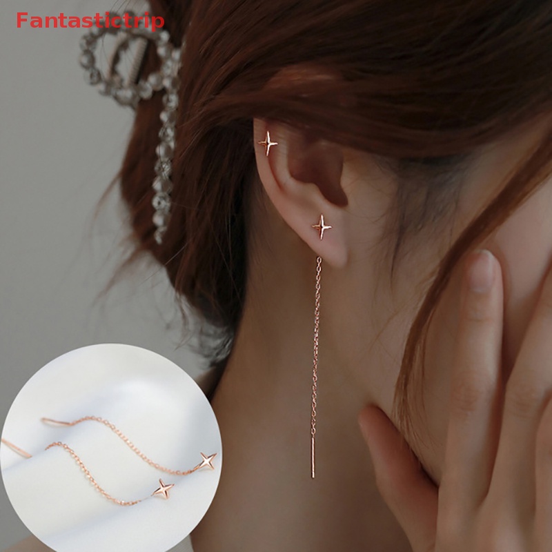 [Fantastictrip] Bông Tai Dáng Dài Tua Rua Hình Ngôi Sao Thời Trang Mới Cho Nữ