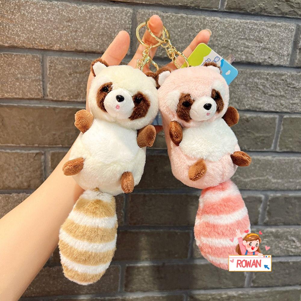 Móc Khóa Hình Thú Nhồi Bông Raccoon DIY Dễ Thương