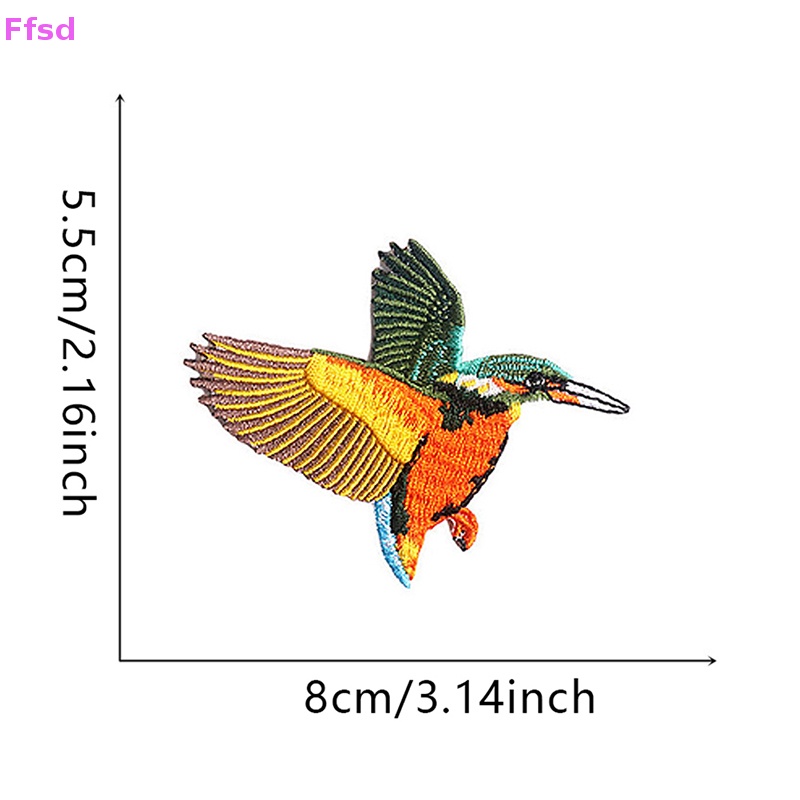 1 Cặp Sticker Ủi Thêu Hình Chim Phong Cách Vintage