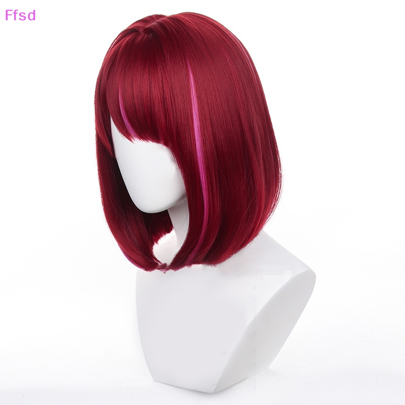 Tóc Giả Ngắn 34cm Màu Đỏ Hồng Hỗn Hợp Hóa Trang Oshi No Ko Arima Kana
