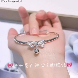 Vòng Đeo Tay Công Chúa Bằng Bạc Đính Nơ Nhỏ Xinh Làm Quà Tặng Cho Bé Gái