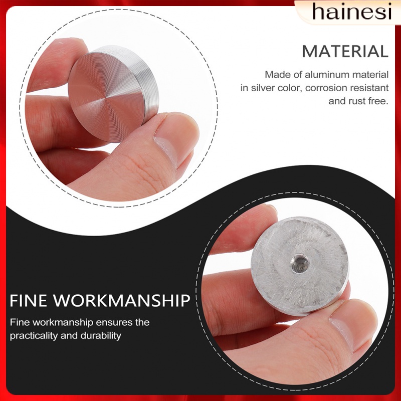 Set 4 Đĩa Tròn Bằng Nhôm Màu Bạc Gắn Kính Bánh Kem Để Bàn