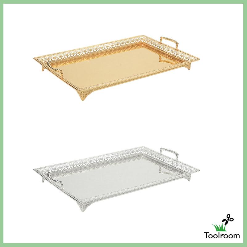 Khay Sắt Đựng Thức Ăn Có Tay Cầm Phong Cách Retro Thanh Lịch