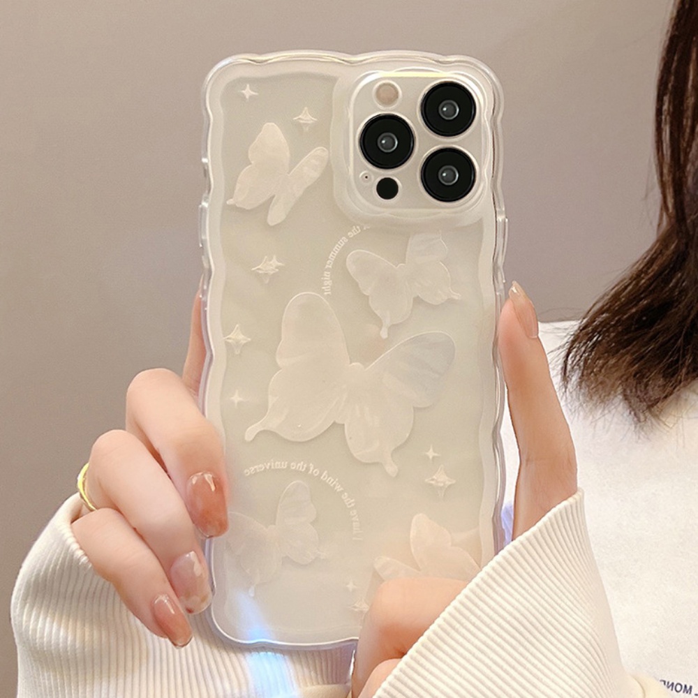 Ốp Điện Thoại TPU Mềm Chống Sốc Họa Tiết Bướm Cho IPhone 14 Pro Max 13 12 11 Pro Max XS XR 7 8 Plus