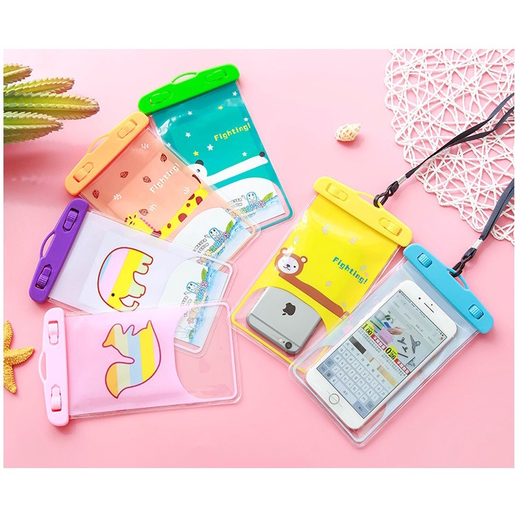 Túi Đựng Điện Thoại Chống Nước, Bụi Họa Tiết Hoạt Hình (Mẫu Ngẫu Nhiên)