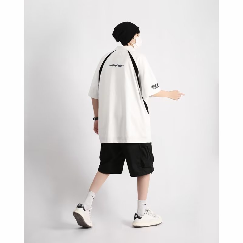 Áo Thun polo Thể Thao Tay Ngắn Dáng Rộng Phong Cách Hip Hop Đường Phố Mỹ Cho Nam