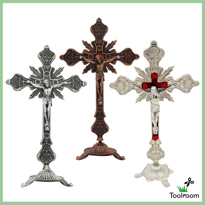 Cây Thánh Giá Kim Loại 10 Inches Để Bàn Trang Trí Nhà Cửa