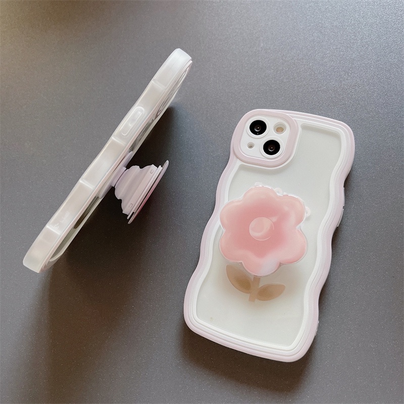 Ốp Lưng Trong Suốt Viền Mây - Mẫu Flower  - TSM002