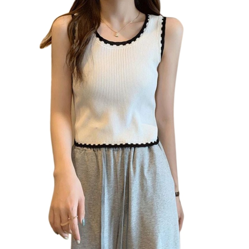 Áo Dệt Kim Hai Dây Dáng Ôm Co Giãn Thời Trang Mùa Hè Cho Nữ