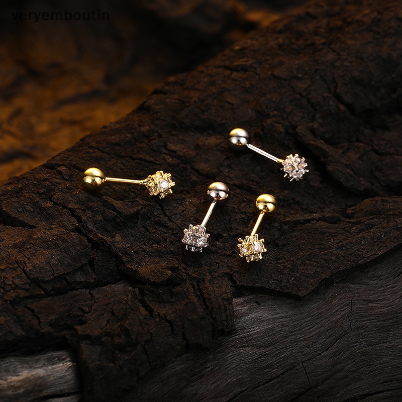 1 Đôi Bông Tai Đính Đá Zircon 5mm Thời Trang Dành Cho Nữ