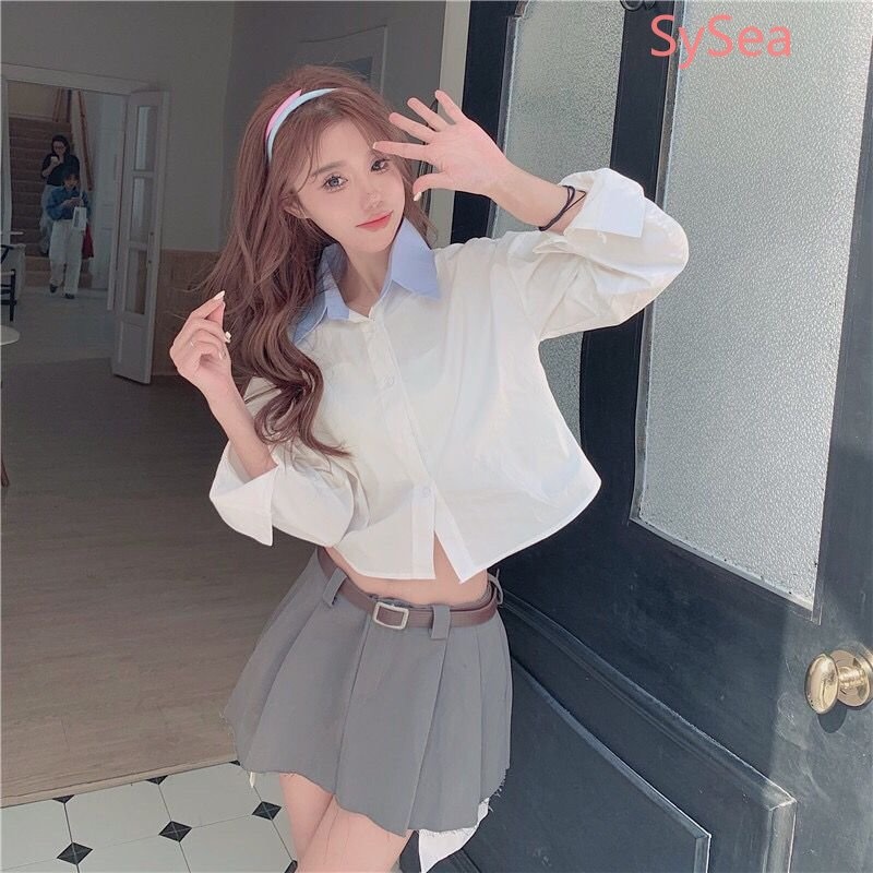 Áo Sơ Mi Cổ Polo Phong Cách Hàn Quốc Thời Trang Cho Nữ