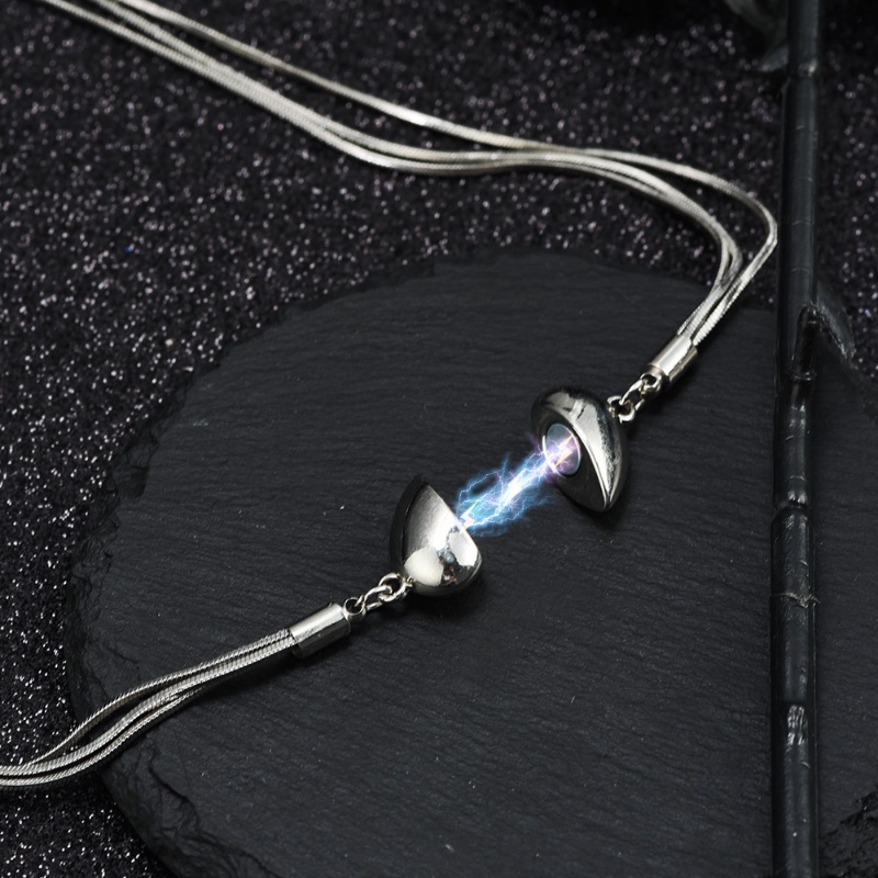 Vòng cổ Mạ Bạc Nhiều Lớp Mặt Trái Tim Thời Trang Cho Nữ