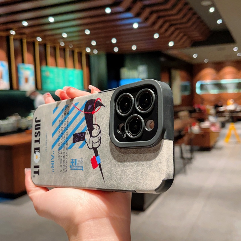 Ốp Điện Thoại Da Lộn Chống Trượt In Logo Nike Cho iPhone 14 13 12 11 Pro MAX XS MAX XR XS X 7 8 Plus SE