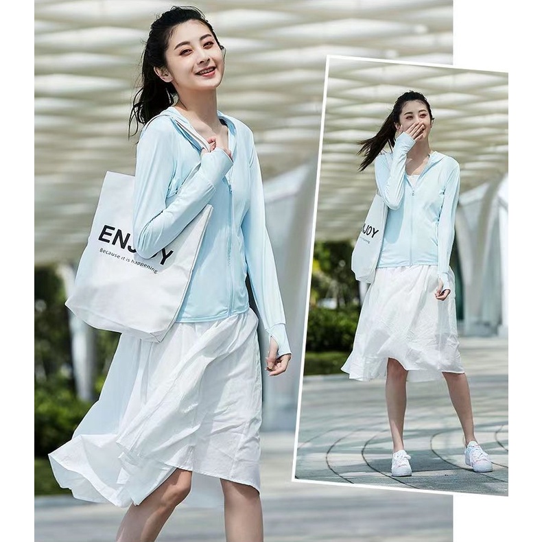 Áo Chống Nắng Khoác Bằng Lụa Lạnh Mỏng Co Giãn Thoáng Khí Chống Tia Cực Tím Phong Cách Mới Thời Trang Mùa Hè