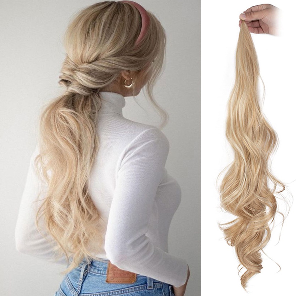 Tóc Đuôi Ngựa Xoăn Dài 32 inch Màu Sắc Thời Trang Dành Cho Nữ