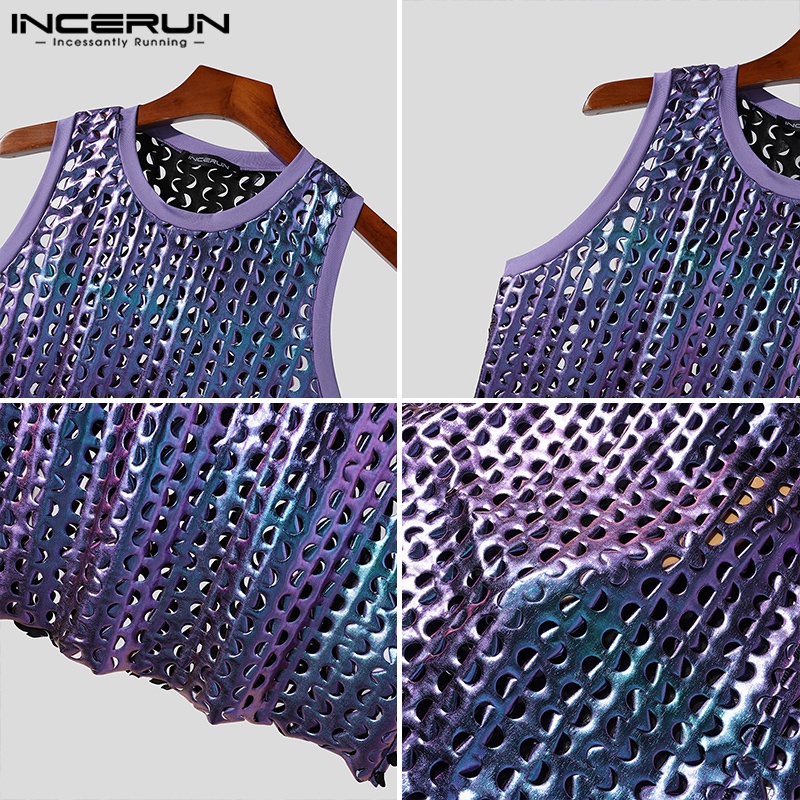 Incerun Đàn Hồi Thiết Kế Áo Tank Top