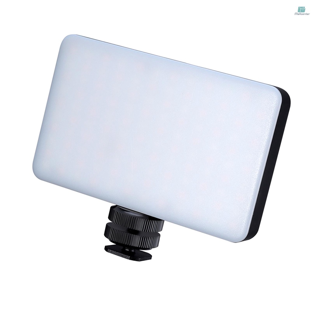 Bi-color Temperature Mini LED Video Light 3200K-6500K Photography Fill-in Light Dimmable CRI95+ Built-in Rechargeable Battery with Silicon Cover Cold Shoe Mount Adapter Color Filters