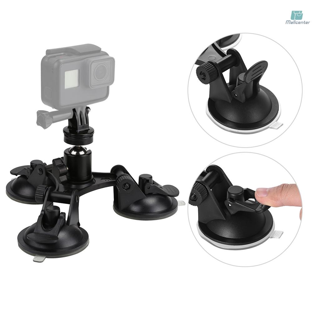 Sports Camera Triple Suction Cup Mount Sucker for GroPro  5/4/3+/3 for Xiaomi Yi with Tripod Mount Adapter Action Camera Mount