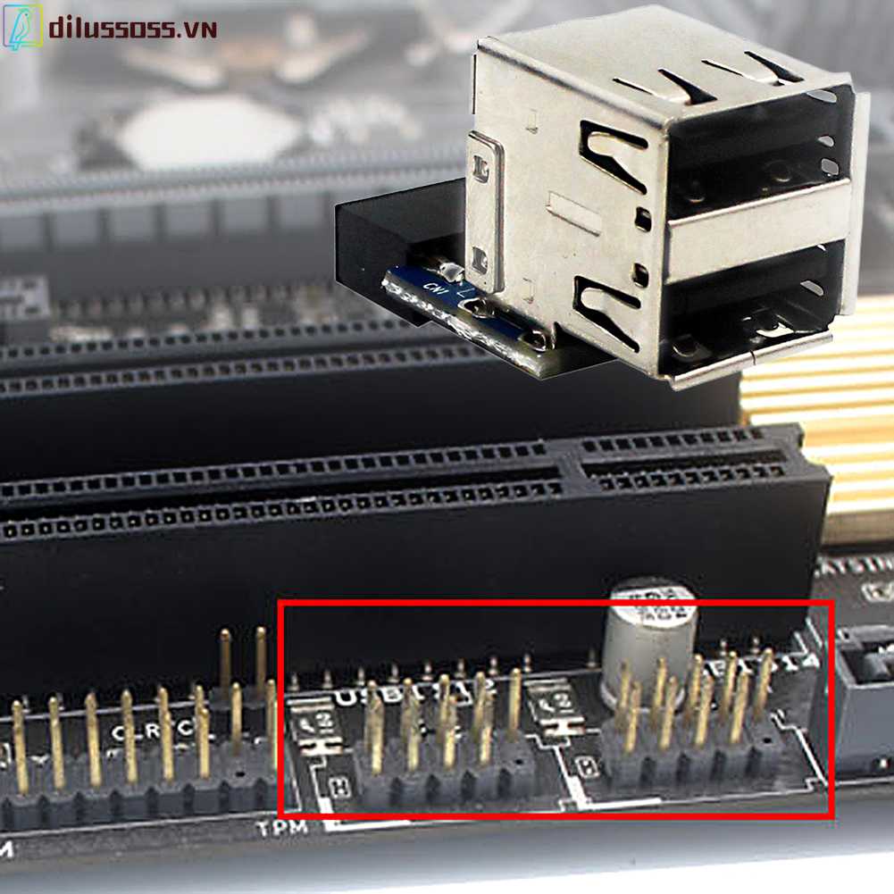 Đầu Nối Bo Mạch Chủ Cổng Usb 2.0 9Pin / 10P