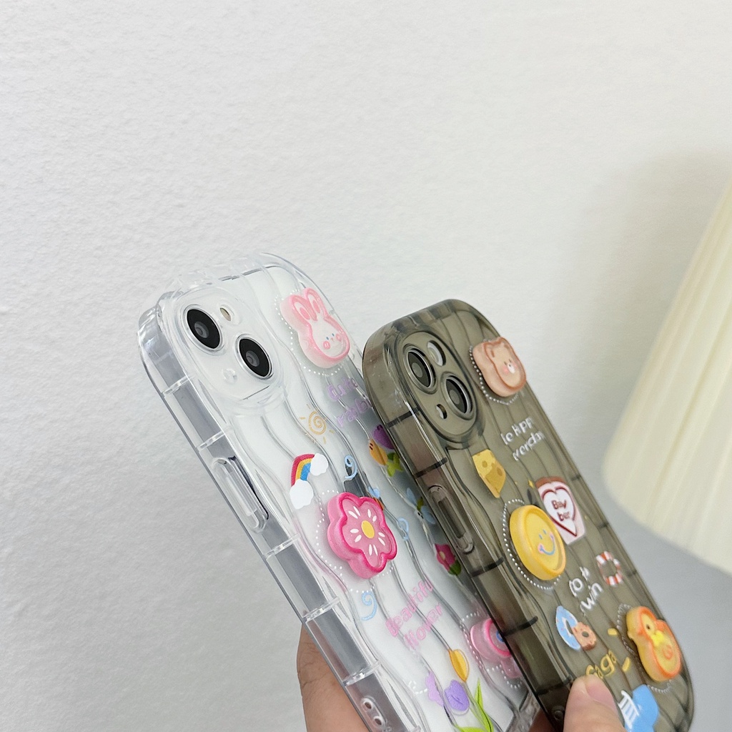 Ốp Điện Thoại TPU Mềm Trong Suốt Họa Tiết Hoạt Hình Có Túi Khí Bảo Vệ Camera Cho iPhone 13 12 11 Pro Max 14 Plus