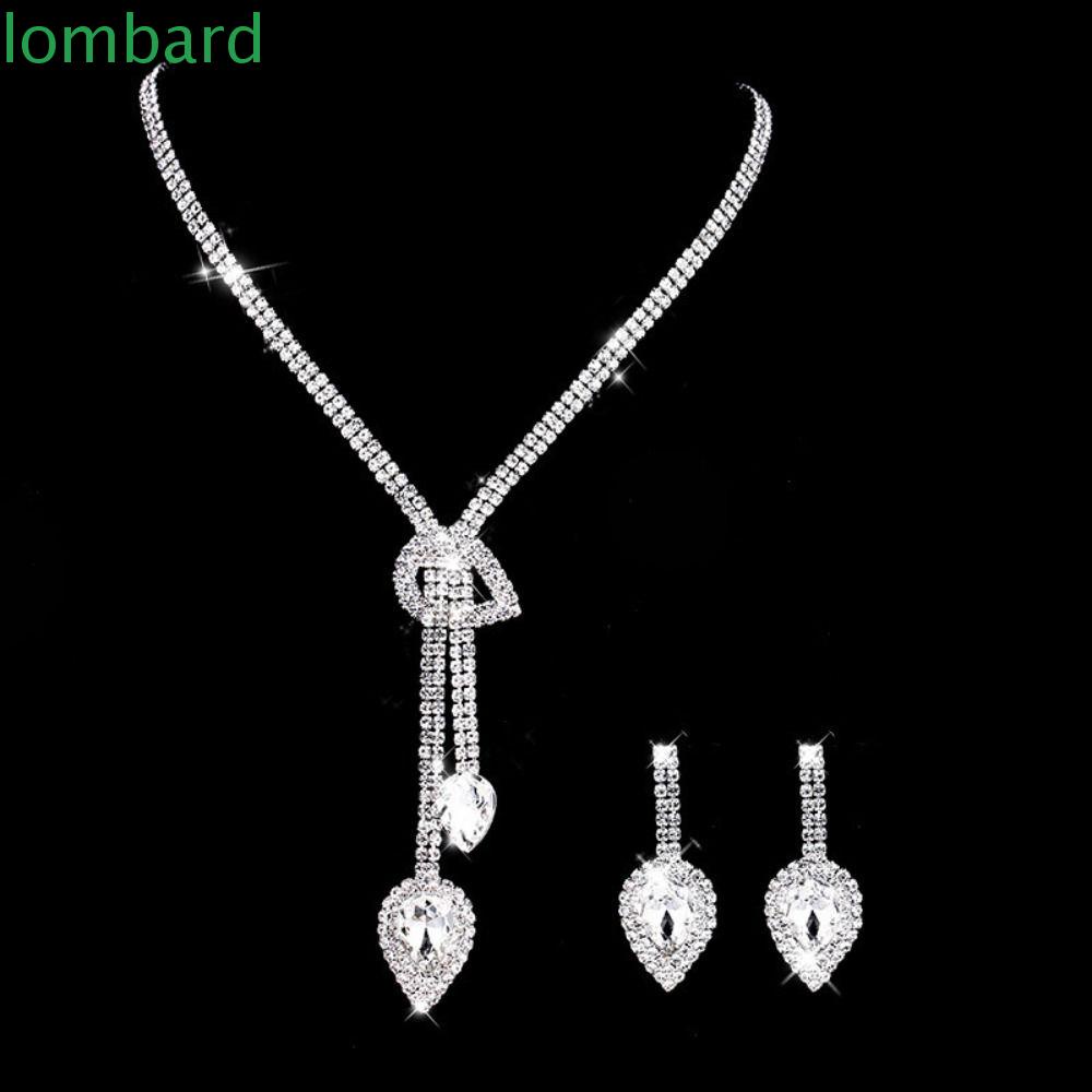 Bộ Vòng Cổ Choker Đính Đá Hình Giọt Nước Lớn Phong Cách Hàn Quốc Sang Trọng Cho Nữ
