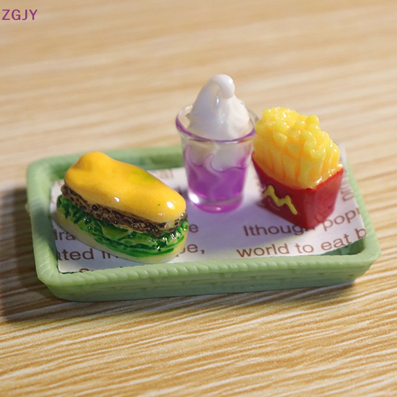 Set Mô Hình Khoai Tây Chiên Và Burger Mini Trang Trí Nhà Búp Bê Mới