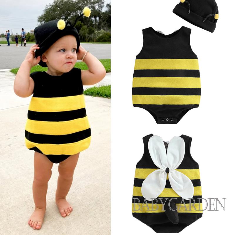 Áo Liền Quần Không Tay Kẻ Sọc Có Mũ Trùm Lưng Dành Cho Bé Trai Gái 0-24 Tháng Tuổi