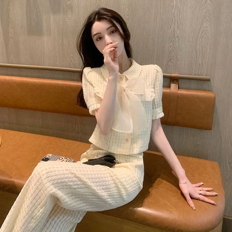 Bộ Áo Quần Ống Rộng Thời Trang Pháp Mùa Hè 2023 Cho Nữ