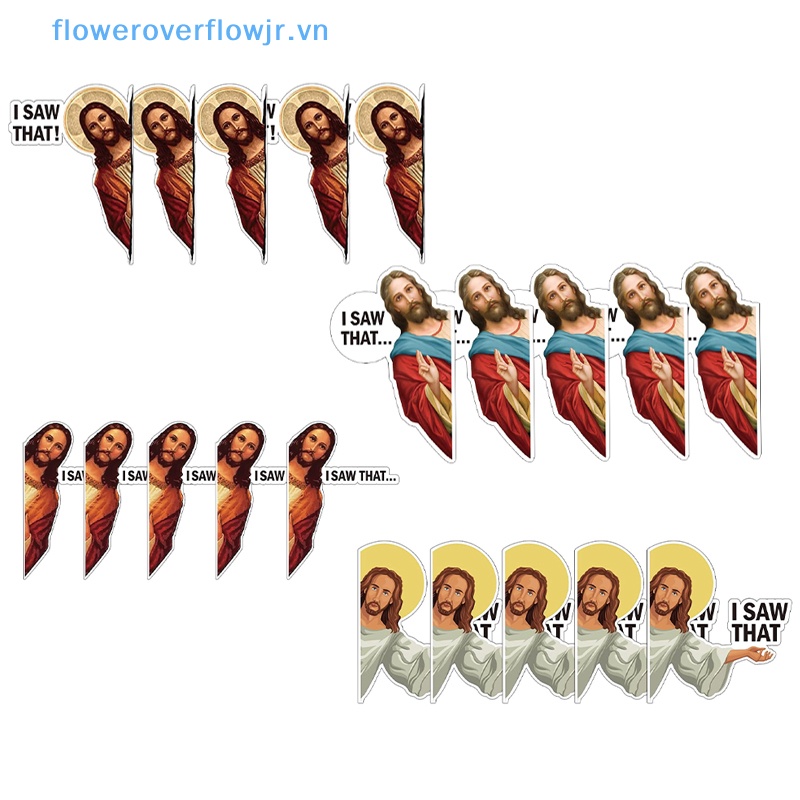 Bộ 10 Sticker Jesus I Saw That Vinyl Dán Trang Trí Xe Hơi Laptop Chống Nước