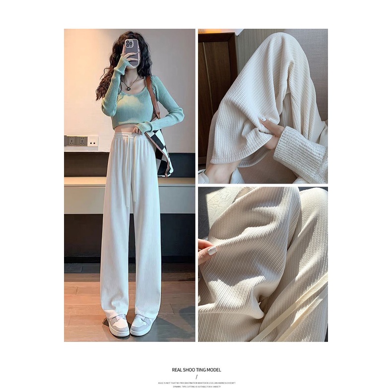 Quần ống rộng Chống Nắng Phối Dây Rút Thời Trang Mùa Hè Mới Cho Nữ